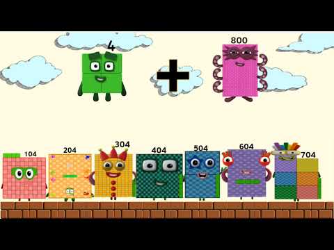 Numberblocks 4 plus numberblocks 1 to 10 000 in 4 level and generate up to 10,004 000 (New)