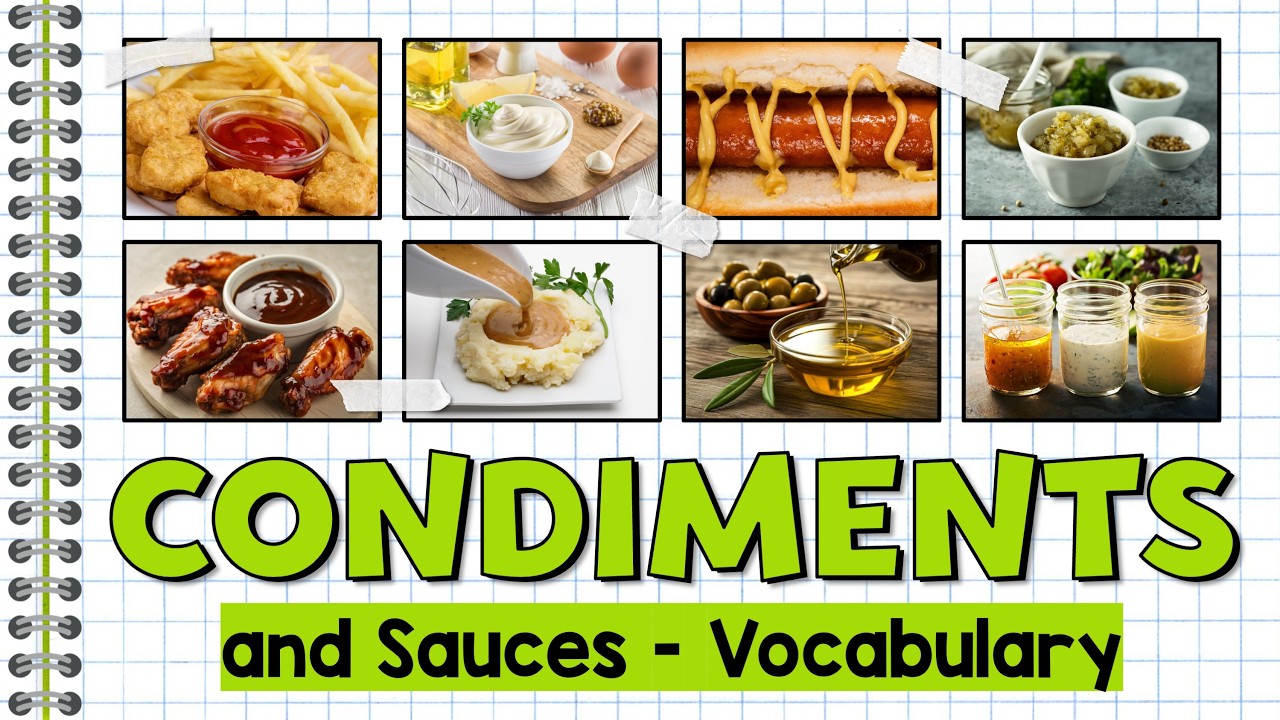 Vocabulario de Condimentos y Salsas en Inglés | Food Vocabulary Lesson | Lección de Comida en Inglés