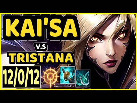 ABLAZEOLIVE (KAI'SA) vs TRISTANA - 12/0/12 KDA BOTTOM ADC CHALLENGER GAMEPLAY - NA