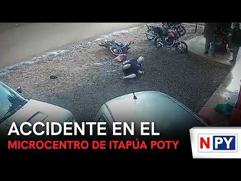 Accidente en el microcentro de Itapúa Poty