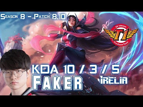 SKT T1 Faker IRELIA vs YASUO Mid - Patch 8.10 KR Ranked