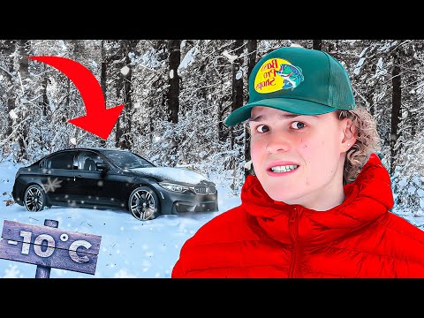 Yritän nukkua PIENESSÄ autossa -10°C PAKKASESSA!