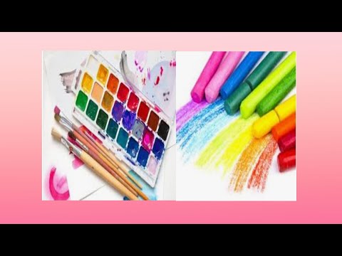 Simple and easy water painting and oil paster drawing # LIKITHA ART ☺️