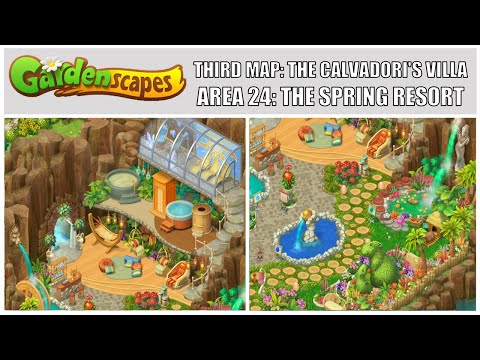 Gardenscapes: New Acres Gameplay Part 22 - Restoring Area 24: The Spring Resort