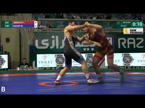 Round 1 GR - 85 kg: I. ABBASOV (AZE) df. M. BASAR (TUR), 7-0