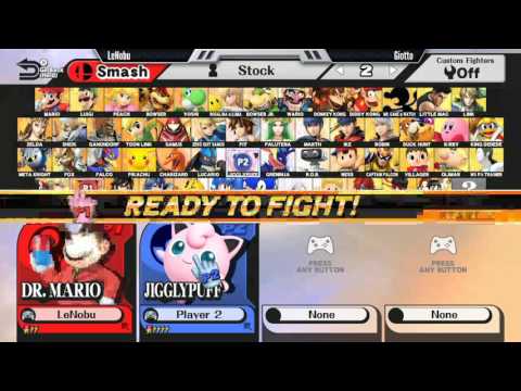 IGN Con AD SSB4: LeNobu (ZSS, Dr Mario) vs Giotto (Jigglypuff) - LR5