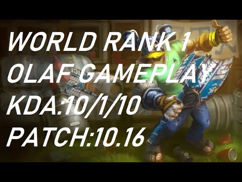 World Rank 1 Olaf vs Nocturne Gameplay Replay-NA Patch 10.16