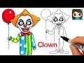 How To Draw A Scary Clown Halloween Art