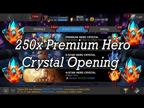 250x Premium Hero Crystal Opening - Marvel Contest of Champions