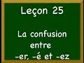 Leçon 25 - Confusion homophonique -er, -é, ez 