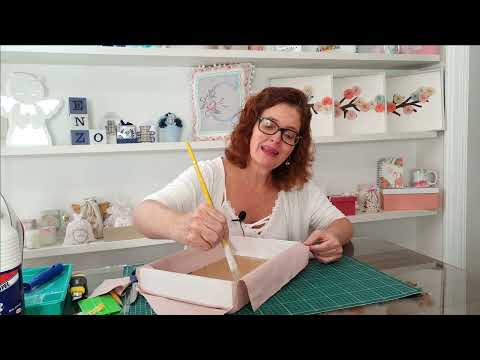 Aula 58 - Bandeja com forração francesa e bordado.