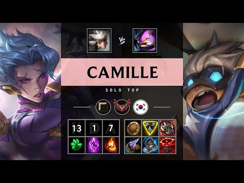 Camille Top vs Kennen: Quadra Kill, Godlike - KR Grandmaster Patch 14.23
