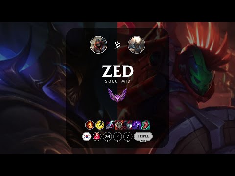 Zed Mid vs Pantheon - KR Master Patch 13.1