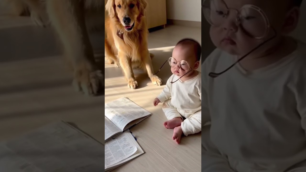 A Baby and a Dog