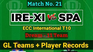 IRE-XI vs SPA Dream11 | ECC T10 Match IRE vs SP Dream11 Prediction | today T10 match dream11