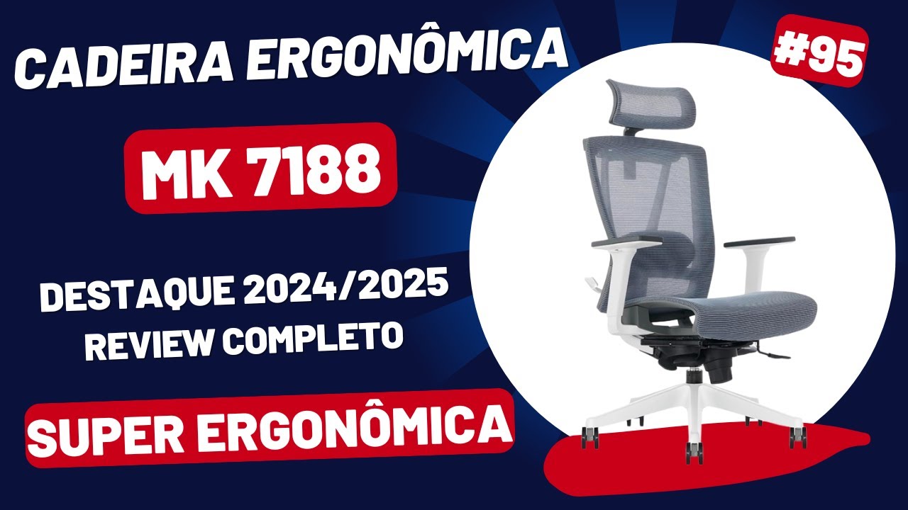 A melhor Cadeira Ergonômica, destaque do ano de 2024. Cadeira MK 7188 da Makkon