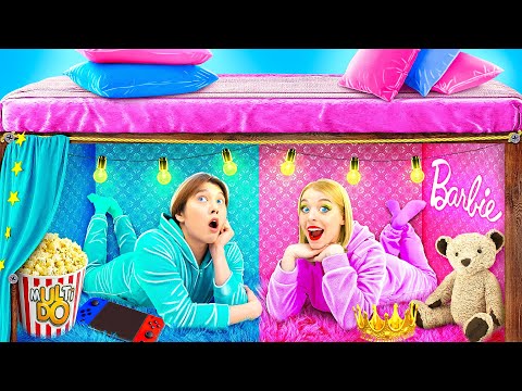 Geheime Räume unter dem Bett | 24 Stunden Challenge von Multi DO Challenge