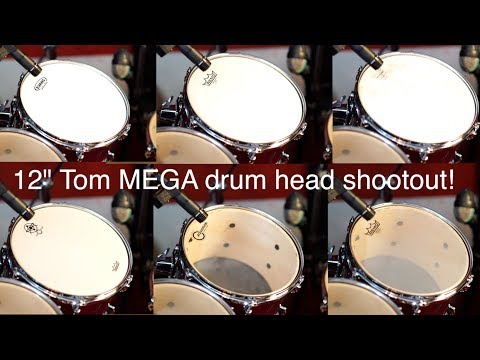 12 inch Tom drum head shootout/comparison. 1/2 (11 heads - Remo, Aquarian, Evans) PART I