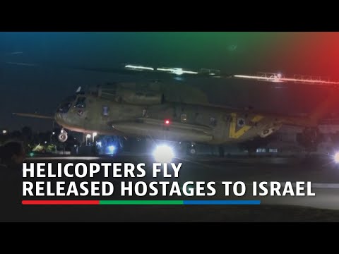 Helicopters fly released hostages to Sheba Medical Centre, Israel