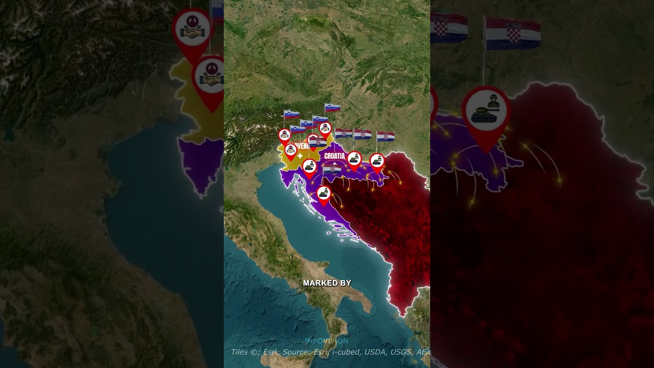 How Yugoslavia Broke Apart into 7 Countries  #yugoslavia #europe #map