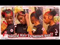Slick Back Natural Hair Tutorial | Smooth Top Bun w/Red Skunk Stripes #ULAHAIR
