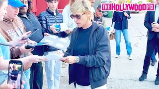 Ellen DeGeneres & Portia De Rossi Sign Autographs For Fans While Arriving At Largo's Comedy Club