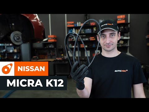 How to change a V-ribbed belt on NISSAN MICRA K12 [TUTORIAL AUTODOC]