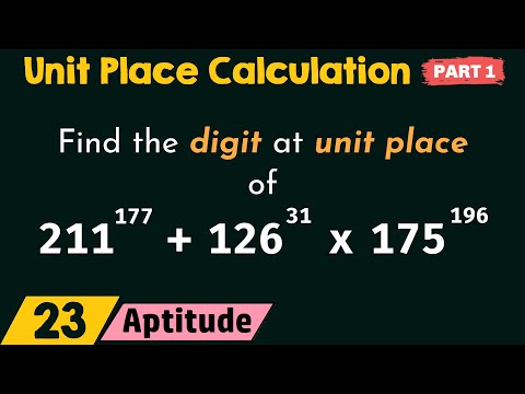 Unit Place Calculation Part 1