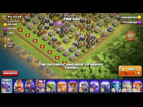 clash of clans- 500 dragons vs eagle artillery!!