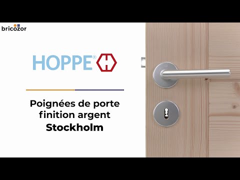 Poignée de porte double sur rosaces rondes -Stockholm -finition argent HOPPE