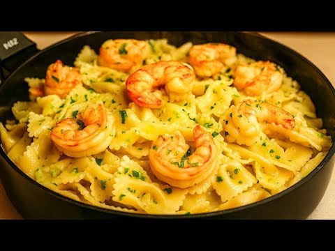 This recipe will blow your mind! Incredibly delicate pasta with shrimp and a delicious sauce!