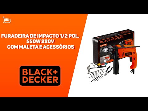 Kit Furadeira de Impacto 1/2 Pol. 13mm 550W  com Maleta e 82 Acessórios  - Video