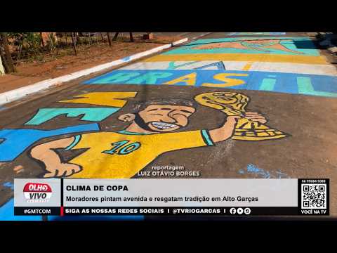 CLIMA DE COPA | Moradores pintam avenida e resgatam tradição em Alto Garças