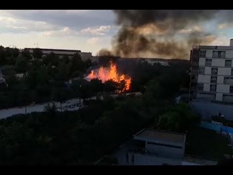 Dos jóvenes incendian un parque en Valdemoro