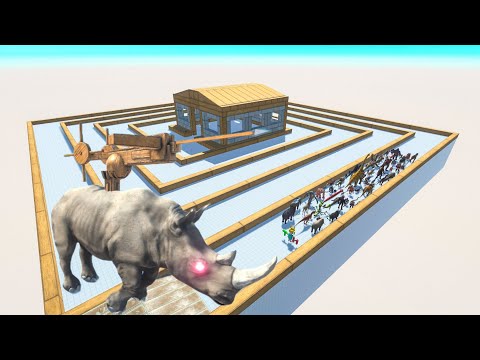 Escape From Alien Rhinoceros - Last Survivor - Swirl Course | Animal Revolt Battle Simulators
