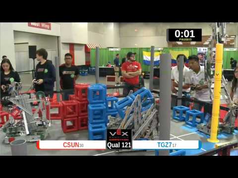 2015 VEXU Q121 - CSUN vs TGZ7 - 41 to 46-Division Div-VEX U-VEX Worlds 2015