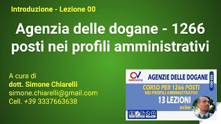 Agenzia delle dogane - 1266 posti nei profili amministrativi - lezione
