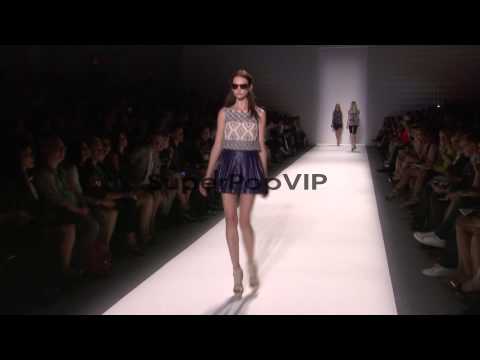 Models walk the runway at Nicole Miller - Runway - Spring...