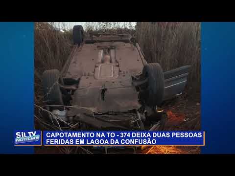 Capotamento na TO-374 deixa duas pessoas feridas em lagoa da confusão