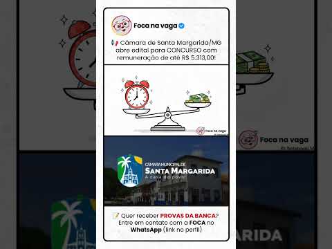 CÂMARA DE SANTA MARGARIDA/MG: EDITAL PUBLICADO!  #concursopúblico