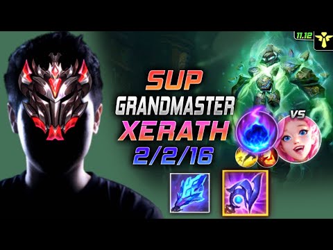 GrandMaster Xerath Support vs Seraphine - 천상계 장인 서폿 제라스 템트리 룬 루덴 유성 ゼラス Зерат 远古巫灵 - LOL KR 11.12