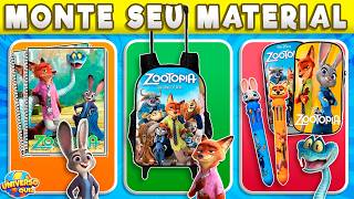 Monte seu Material Escolar de ZOOTOPIA ✏️ 50 Itens da Judy, Nick, Flash, Bogo, Gazelle