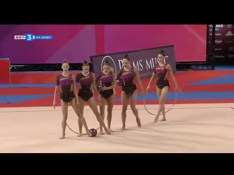 Poland Group 3 Balls 2 Hoops (22.300) 2025 World Cup Sofia Bulgaria #rhythmicgymnastics