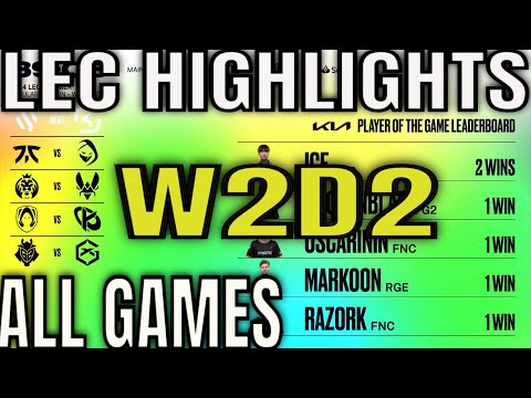 LEC Highlights ALL GAMES W2D2 | Week 2 Day 2