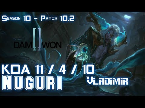 DWG Nuguri VLADIMIR vs AKALI Top - Patch 10.2 KR Ranked
