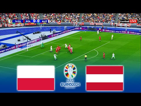 Poland vs Austria - UEFA Euro 2024 | Group - D | Full Match All Goals | Realistic PES Gameplay