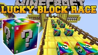 Minecraft: RAINBOW ROAD EPIC LUCKY BLOCK RACE - Lucky Block Mod - Modded Mini-Game