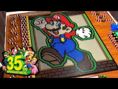 Super Mario Bros. 35th Anniversary IN 1 MILLION DOMINOES!