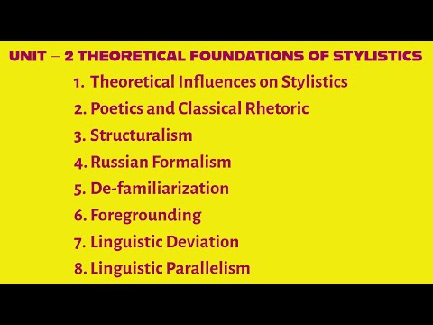 THEORETICAL FOUNDATIONS OF STYLISTICS