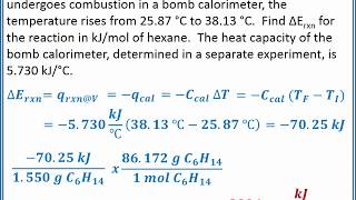 CHEMISTRY 101 - Constant volume calorimetry